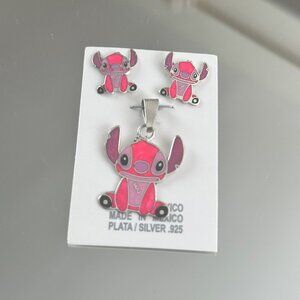 lilo and stitch set Earrings And Pendant Silver 925